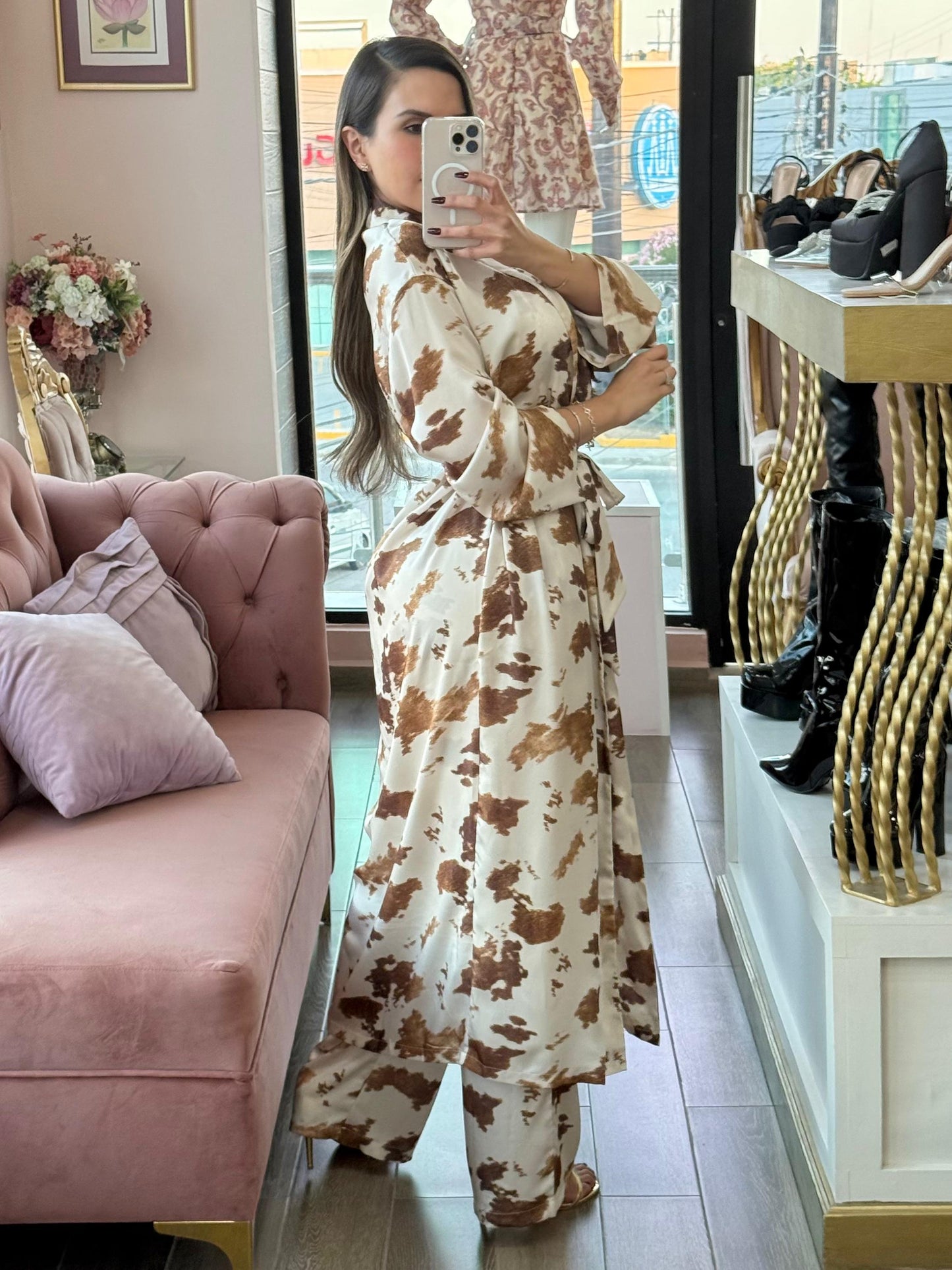 Set kimono con estampado