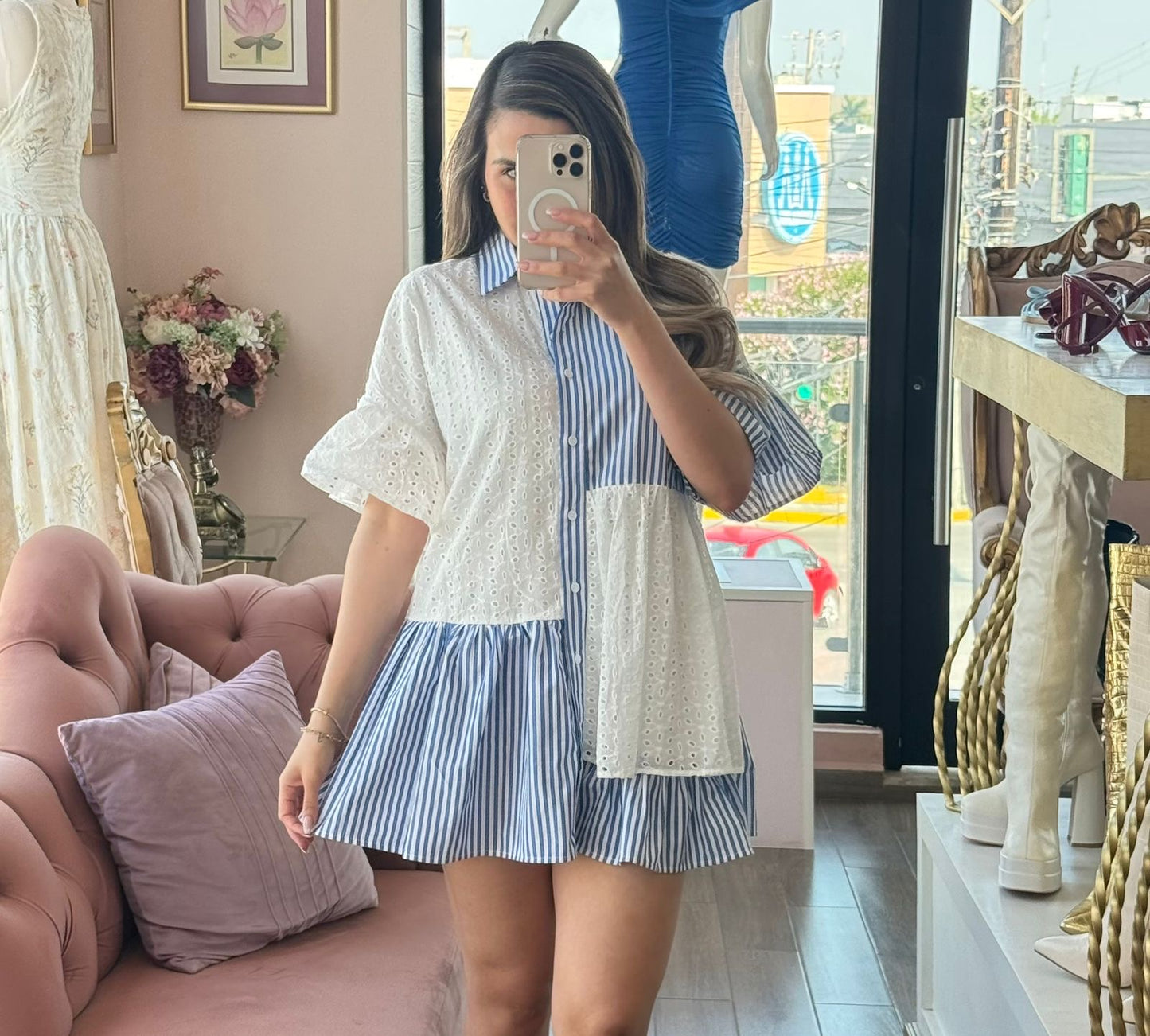 Vestido corto camisero