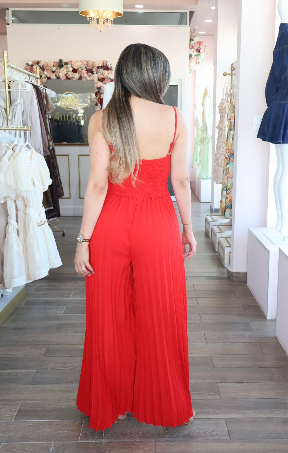 Jumpsuit largo plisado estructurado