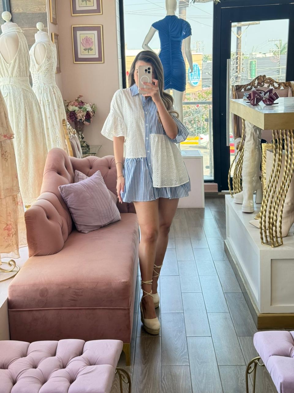 Vestido corto camisero