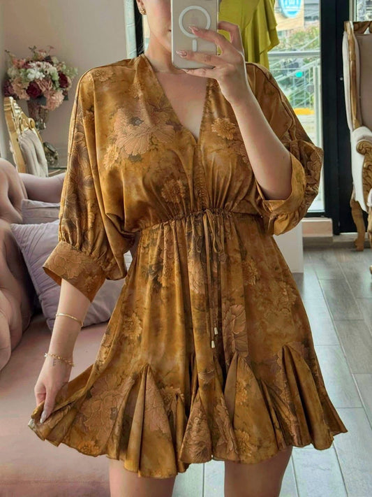 Vestido corto chedron satinado ajustable