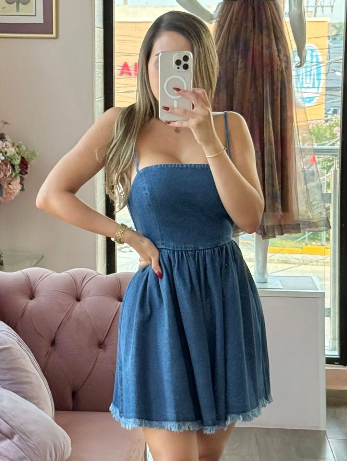 Vestido Denim corto de tirantes