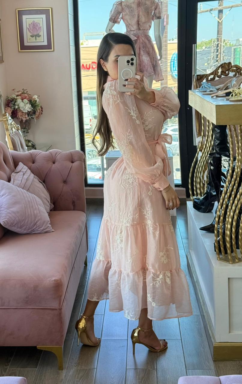 Vestido midi camisero con estampado floral