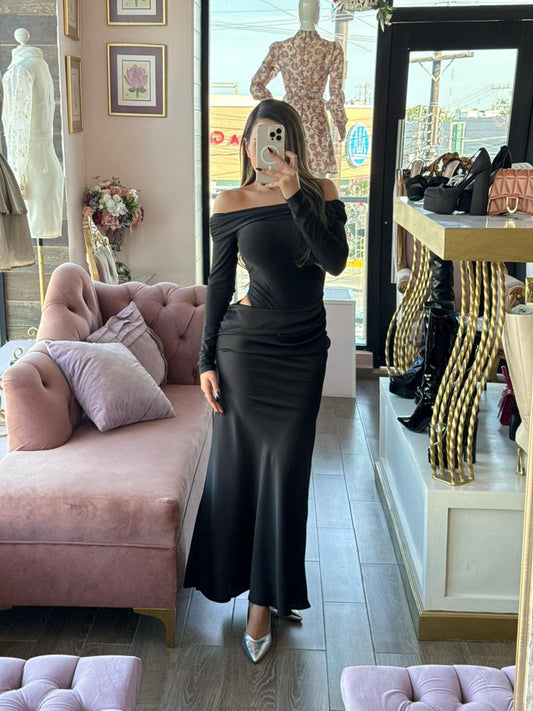 Vestido largo corte ajustado top tipo body
