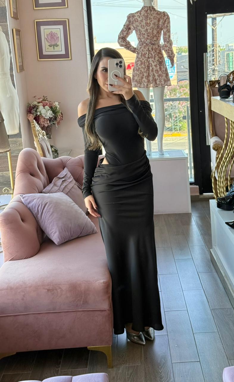 Vestido largo corte ajustado top tipo body