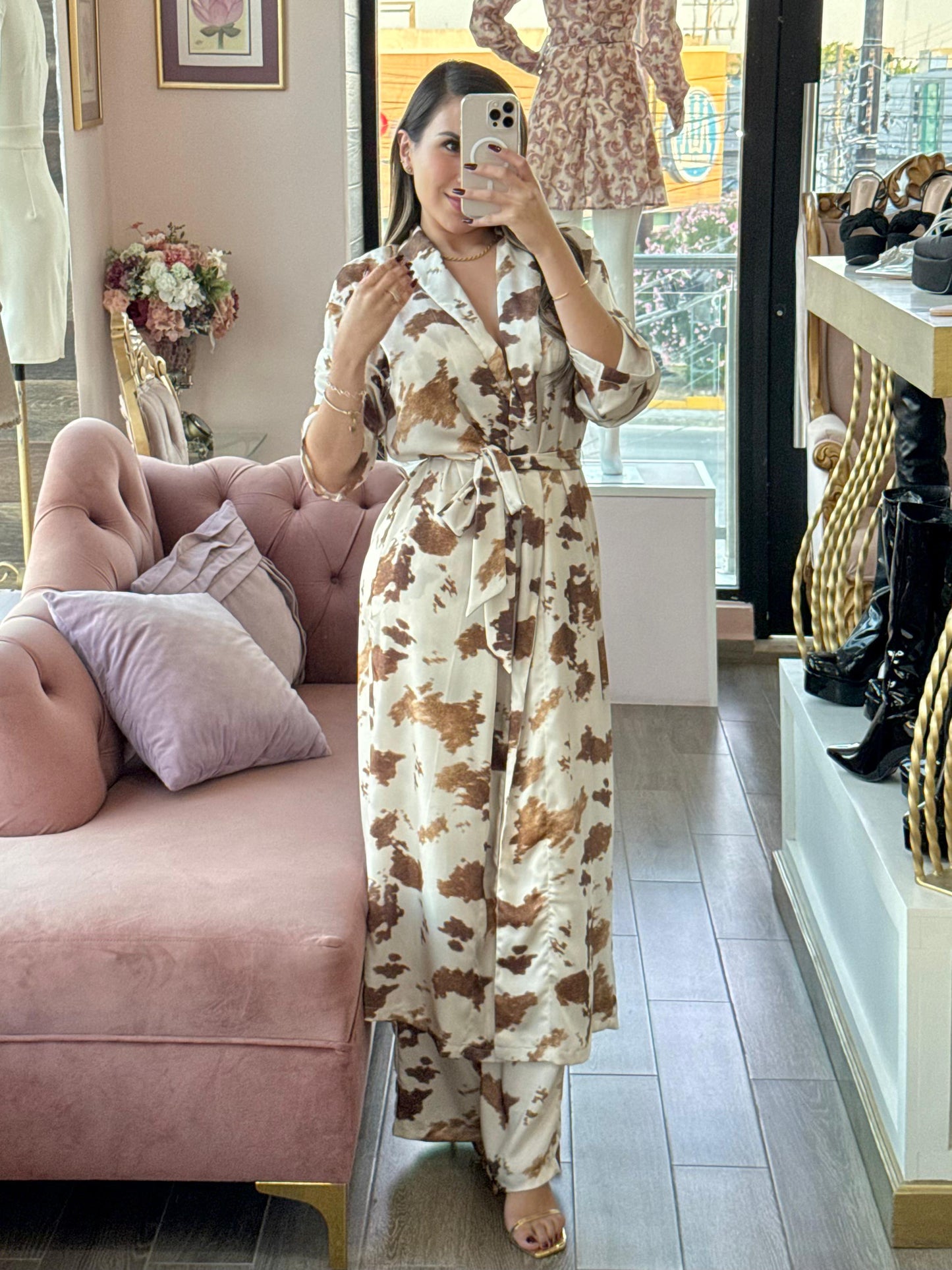 Set kimono con estampado