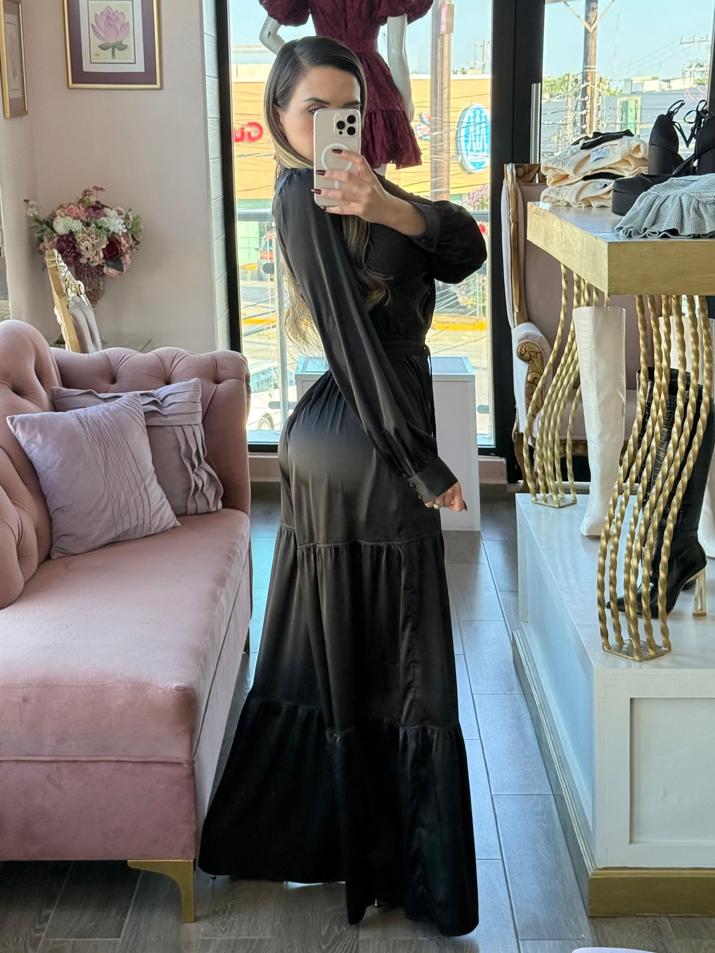 Palazzo con ajuste en cintura,caída amplia