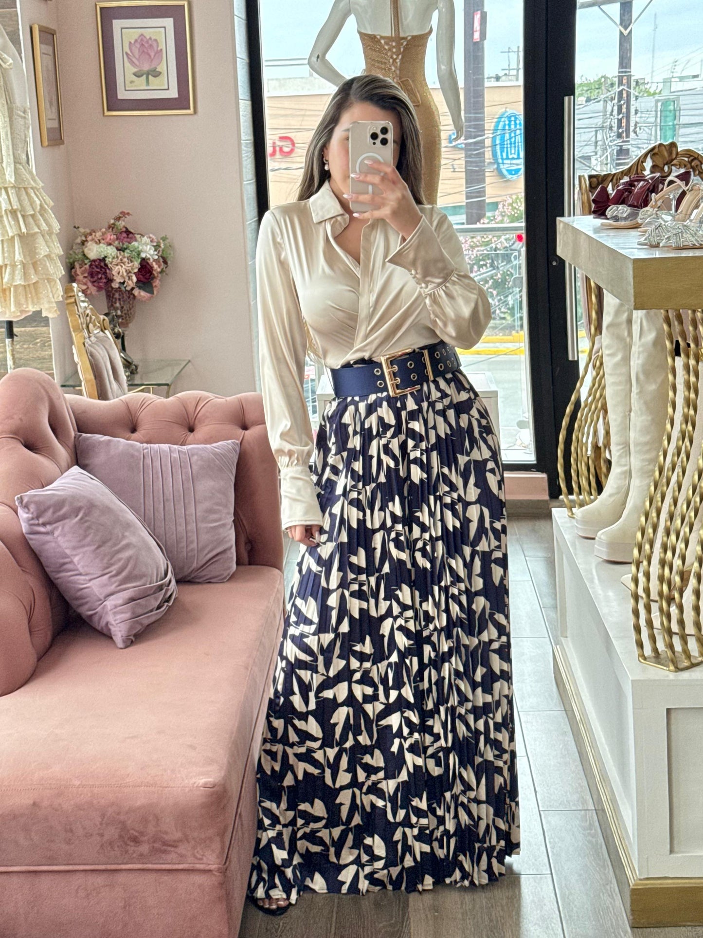 Palazzo de caída amplia con estampado