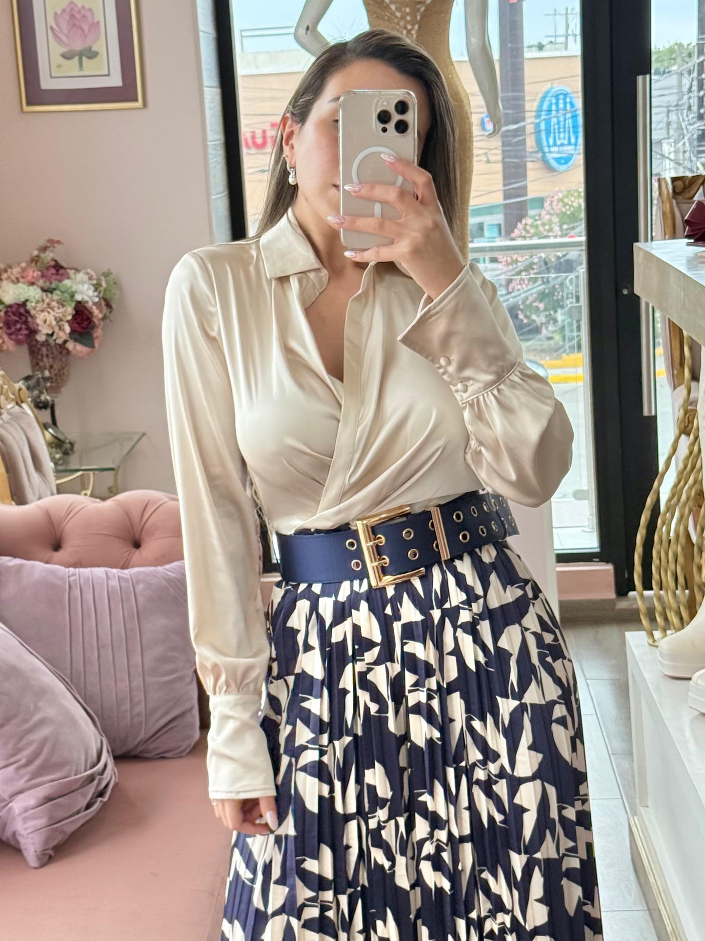 Palazzo de caída amplia con estampado